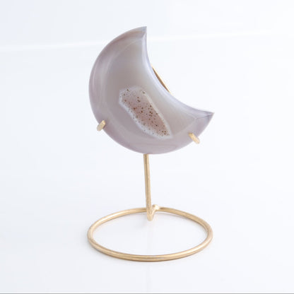 Agate Moons Set of 3 & 1 Diamond Shape with Stands