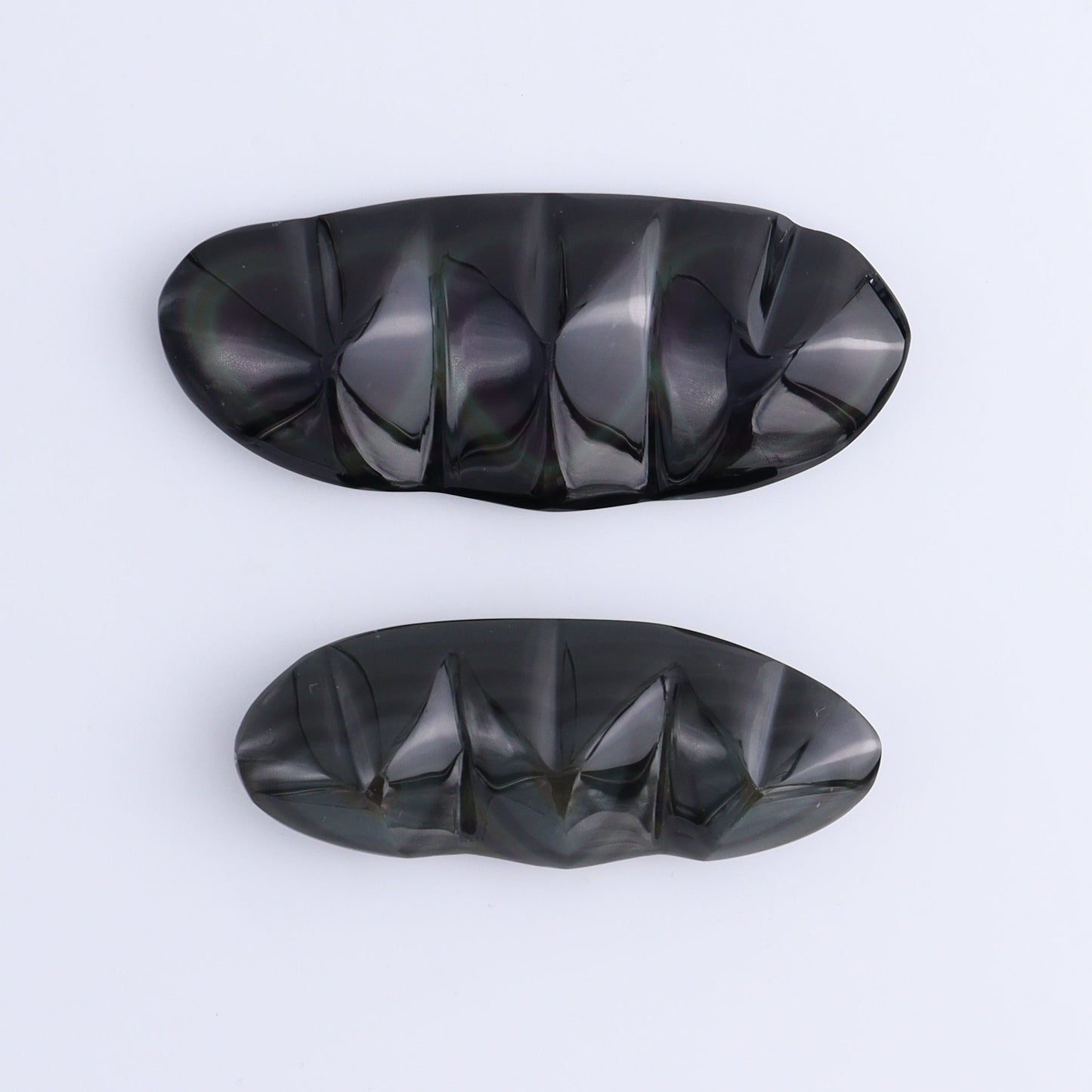 Rainbow Obsidian Heart Set of 2 - Expert Wholesale and Supplier of Wholesale Crystals & Bulk Gemstones, ["Hearts","Mexico","Obsidian","Rainbow Obsidian"]