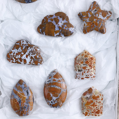 Brecciated Jasper Moons, Stars, Towers, Clouds, and Flames Set of 10 - Expert Wholesale and Supplier of Wholesale Crystals & Bulk Gemstones, ["Brecciated Jasper","Clouds","flames","Indonesia","moons","stars","Towers"]