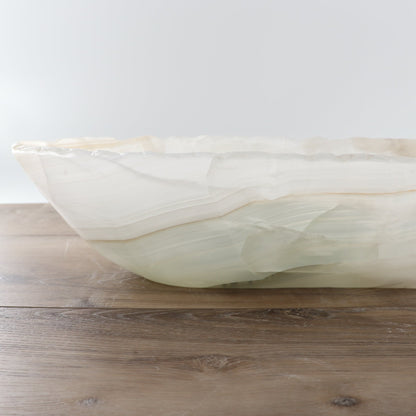 Mexican Onyx/Calcite Canoe Bowl 27"