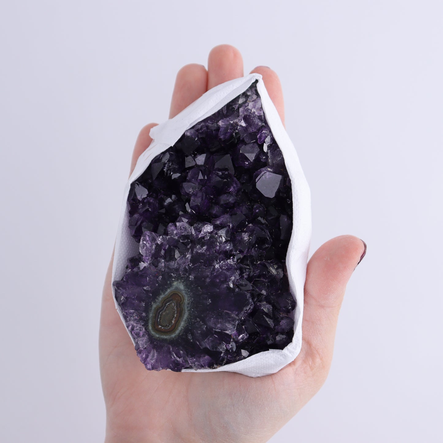 Uruguay Amethyst Clusters with "Eyes" Flat of 9 - Expert Wholesale and Supplier of Wholesale Crystals & Bulk Gemstones, ["Amethyst","Clusters","Eyes Amethyst","Uruguay"]