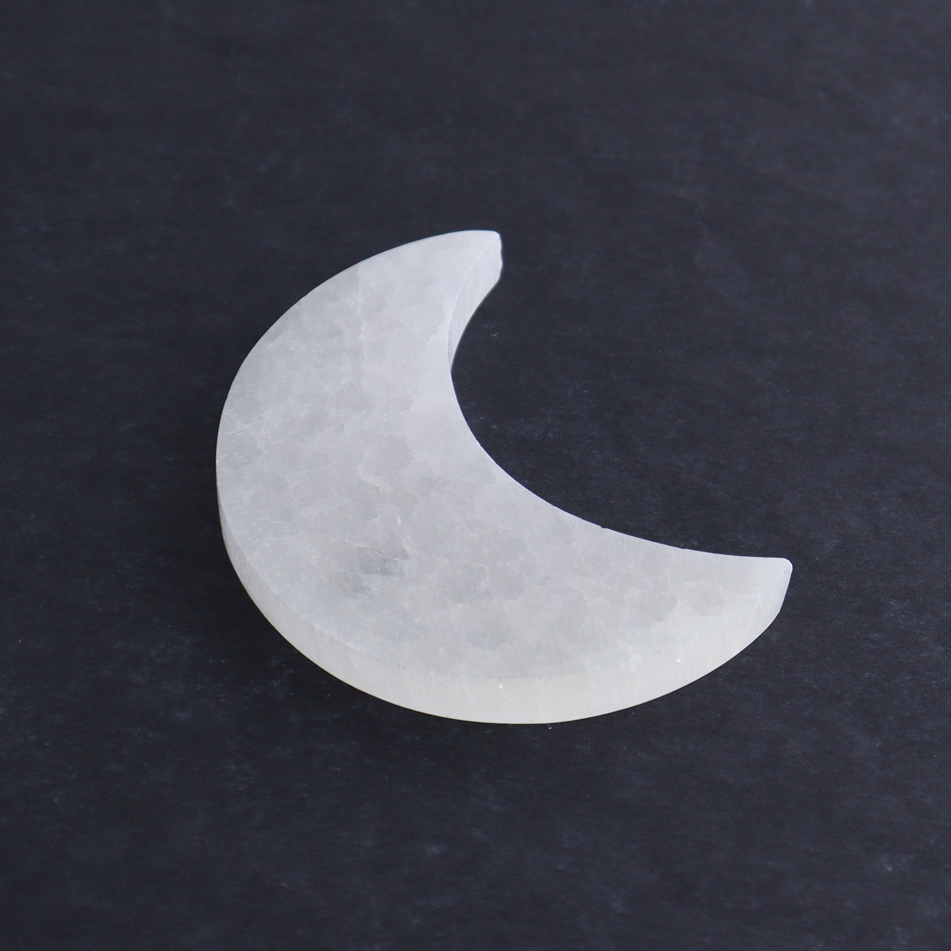 One Selenite (Satin Spar) Flat Moon - Expert Wholesale and Supplier of Wholesale Crystals & Bulk Gemstones, ["close_30","moons","Morocco","Selenite"]