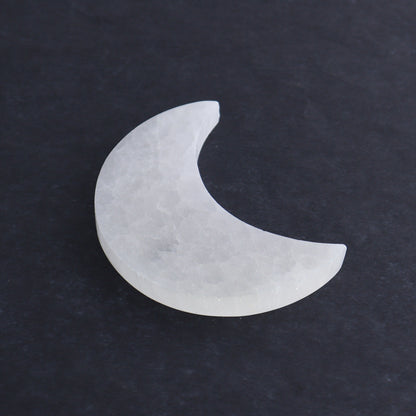 One Selenite (Satin Spar) Flat Moon - Expert Wholesale and Supplier of Wholesale Crystals & Bulk Gemstones, ["close_30","moons","Morocco","Selenite"]