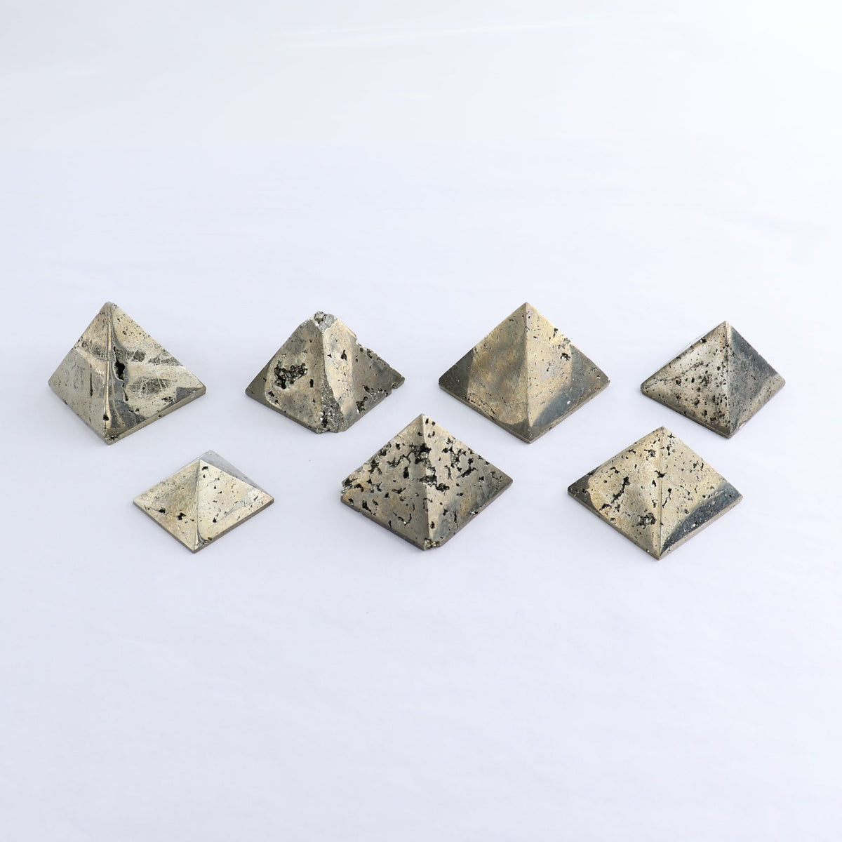 Pyrite Pyramids Set of 7