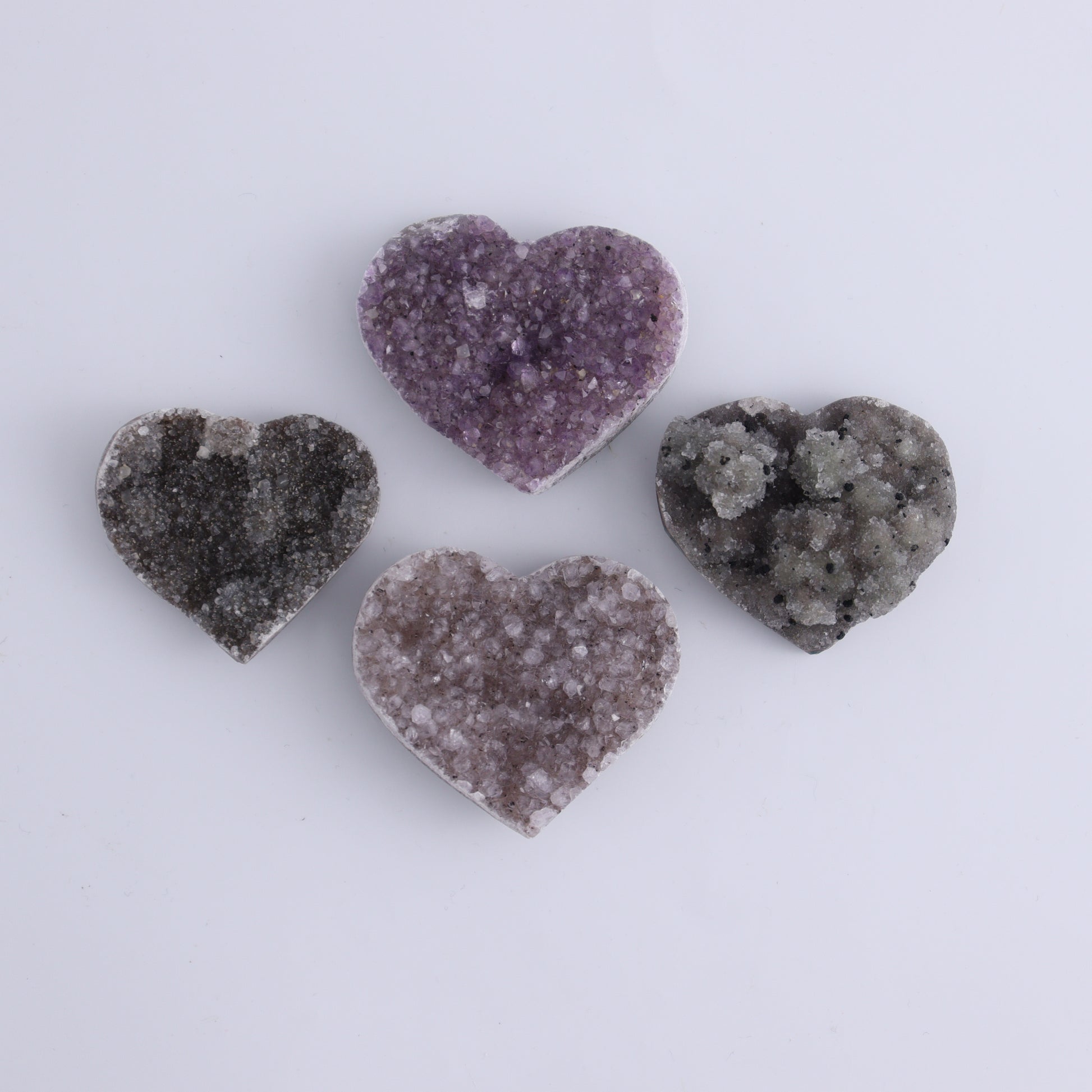 Amethyst Hearts Set of 8 - Expert Wholesale and Supplier of Wholesale Crystals & Bulk Gemstones, ["Amethyst","Hearts","Uruguay"]