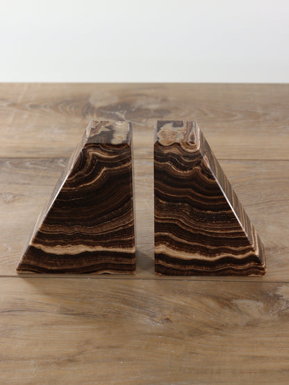 Dark Brown Polished Onyx Bookends - Expert Supplier of Wholesale Crystals & Bulk Gemstones