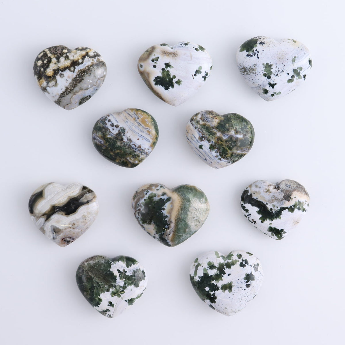 Ocean Jasper Hearts Set of 10