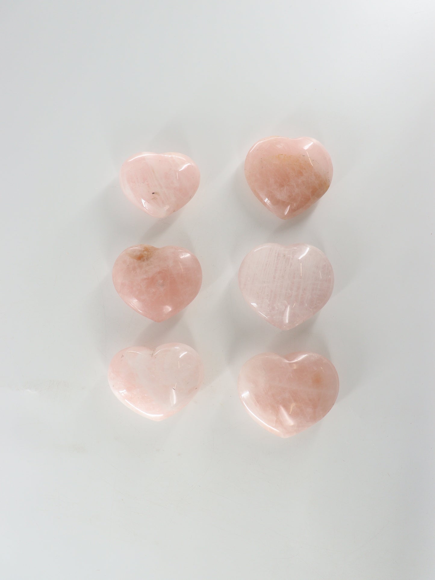 Rose Quartz Hearts Set of 6