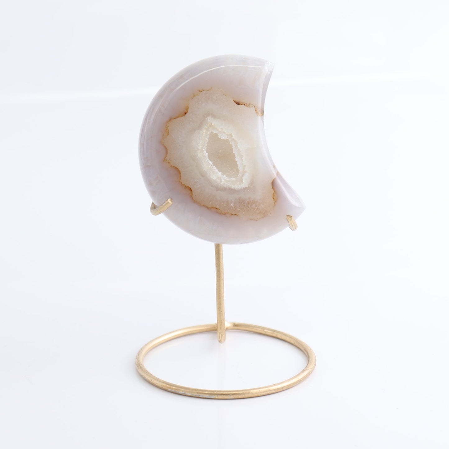 Agate Moons Set of 3 & 1 Diamond Shape with Stands