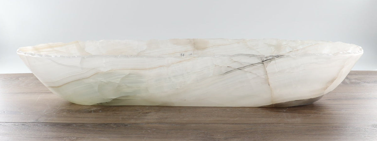Mexican Onyx/Calcite Canoe Bowl 27"