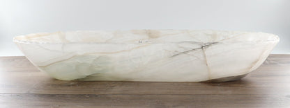 Mexican Onyx/Calcite Canoe Bowl 27"