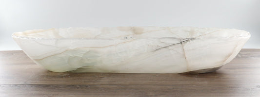 Mexican Onyx/Calcite Canoe Bowl 27"