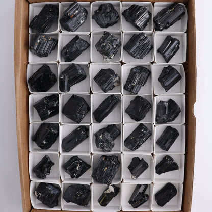 Black Tourmaline Roughs Set of 35 - Expert Wholesale and Supplier of Wholesale Crystals & Bulk Gemstones, ["Black Tourmaline","Madagascar","Rough","Tourmaline"]