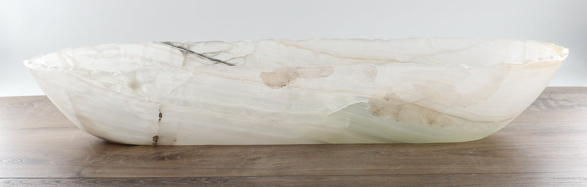 Mexican Onyx/Calcite Canoe Bowl 27"