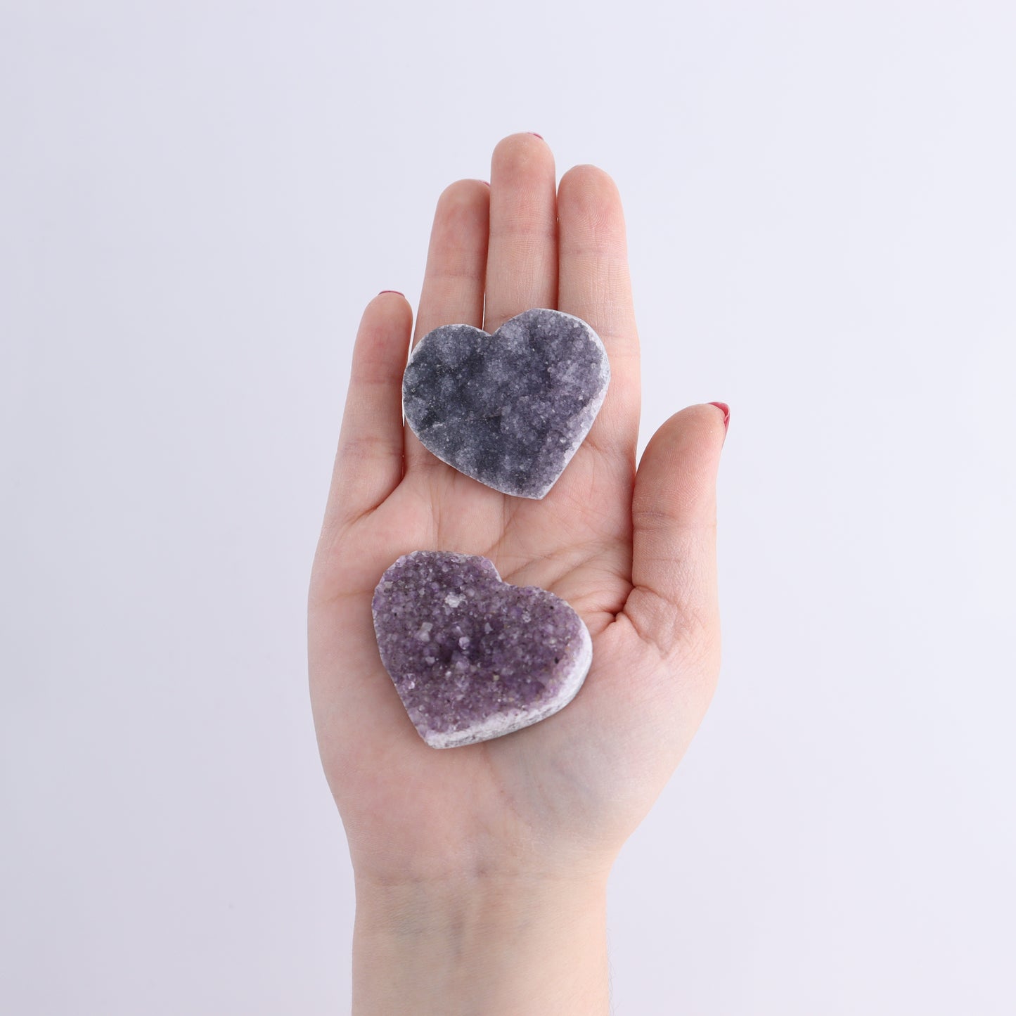 Amethyst Hearts Set of 8 - Expert Wholesale and Supplier of Wholesale Crystals & Bulk Gemstones, ["Amethyst","Hearts","Uruguay"]