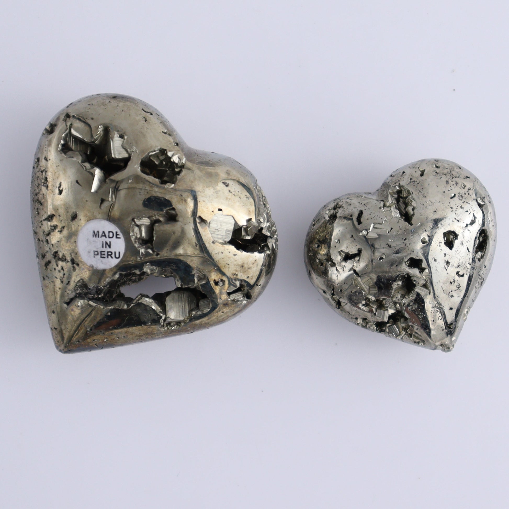 Pyrite Hearts Set of 12 - Expert Wholesale and Supplier of Wholesale Crystals & Bulk Gemstones, ["Hearts","Peru","Pyrite"]