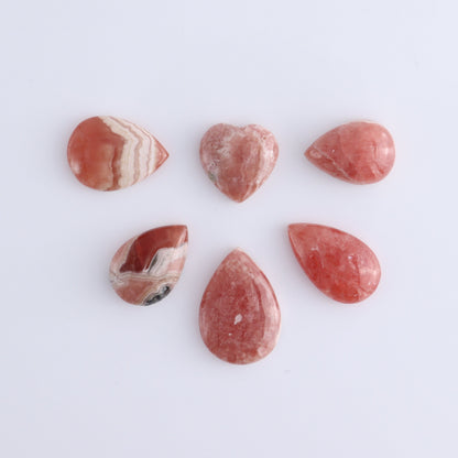Rhodochrosite Cabs and Heart Set of 17 - Expert Wholesale and Supplier of Wholesale Crystals & Bulk Gemstones, ["Argentina","Cabs","Rhodochrosite"]