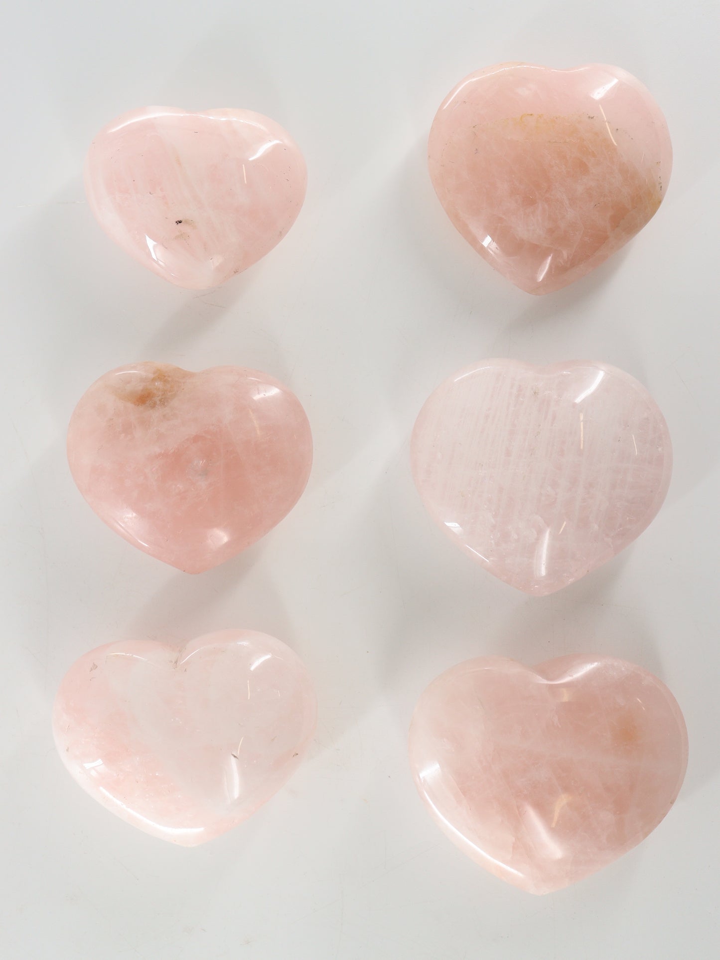 Rose Quartz Hearts Set of 6