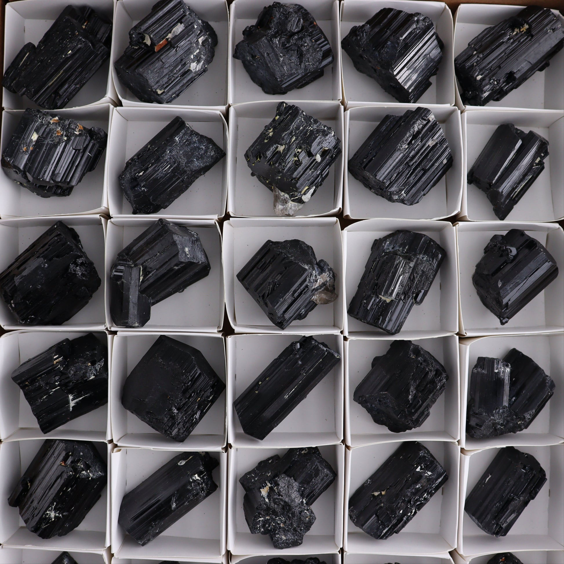 Black Tourmaline Roughs Set of 35 - Expert Wholesale and Supplier of Wholesale Crystals & Bulk Gemstones, ["Black Tourmaline","Madagascar","Rough","Tourmaline"]