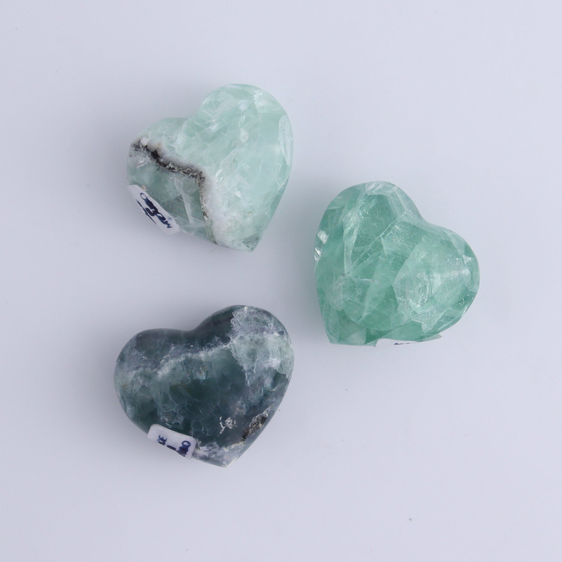 Fluorite Hearts Set of 7 - Expert Wholesale and Supplier of Wholesale Crystals & Bulk Gemstones, ["Fluorite","Hearts","Mexico"]