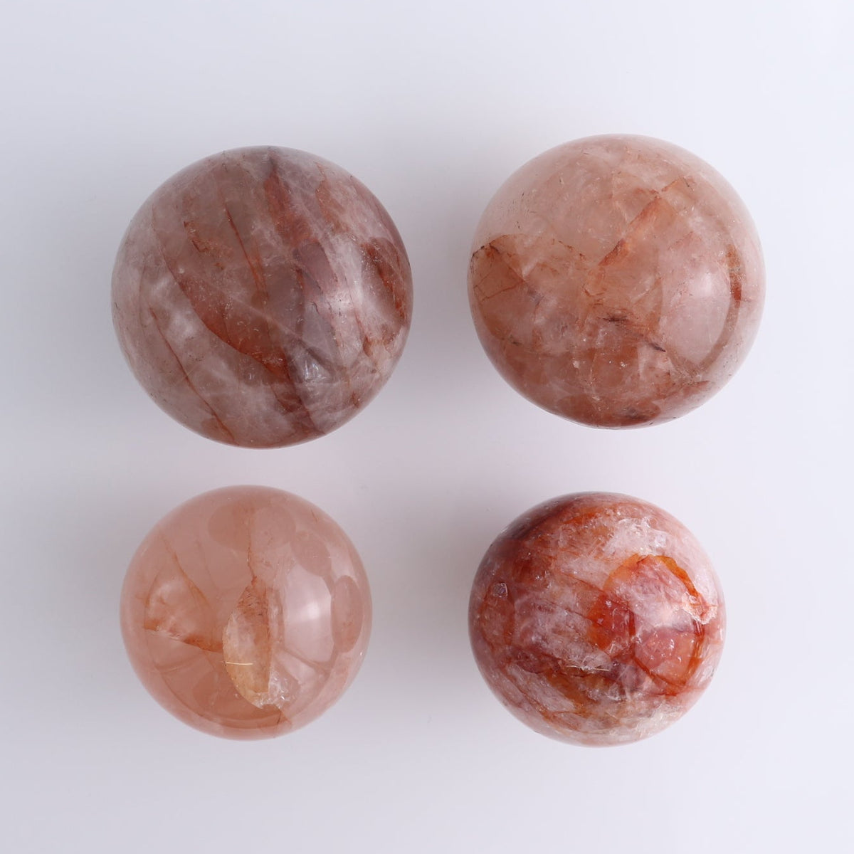 Fire Quartz Spheres Set of 4