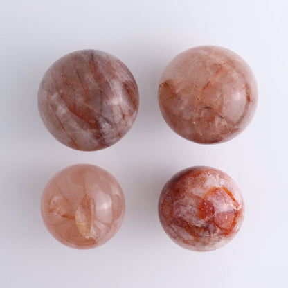 Fire Quartz Spheres Set of 4