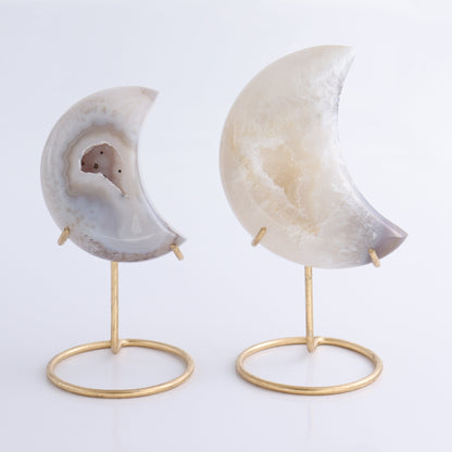 Agate Moons with Stand Set of 4 - Expert Wholesale and Supplier of Wholesale Crystals & Bulk Gemstones, ["Agate","Brazil","moons"]