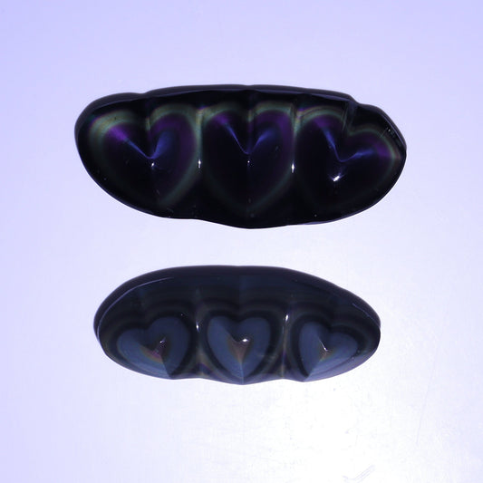 Rainbow Obsidian Heart Set of 2 - Expert Wholesale and Supplier of Wholesale Crystals & Bulk Gemstones, ["Hearts","Mexico","Obsidian","Rainbow Obsidian"]