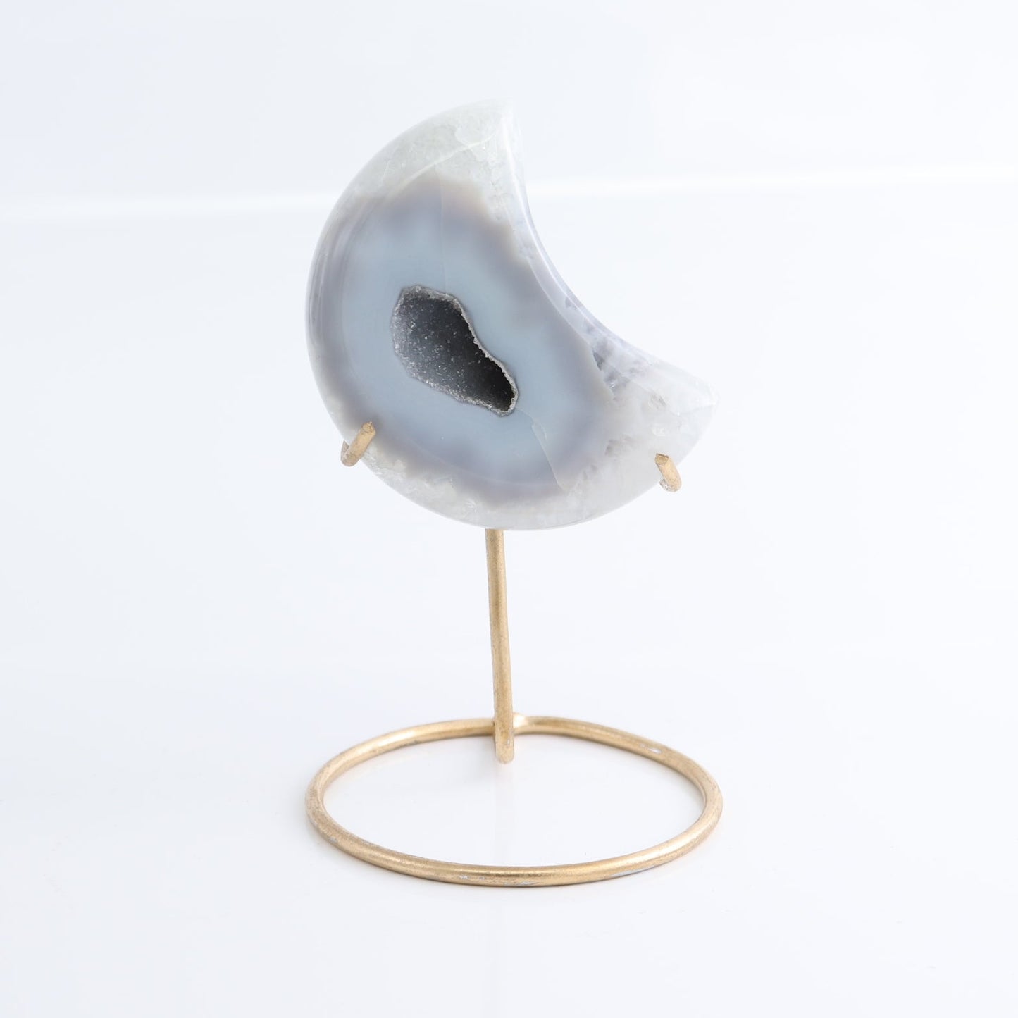 Agate Moons Set of 3 & 1 Diamond Shape with Stands