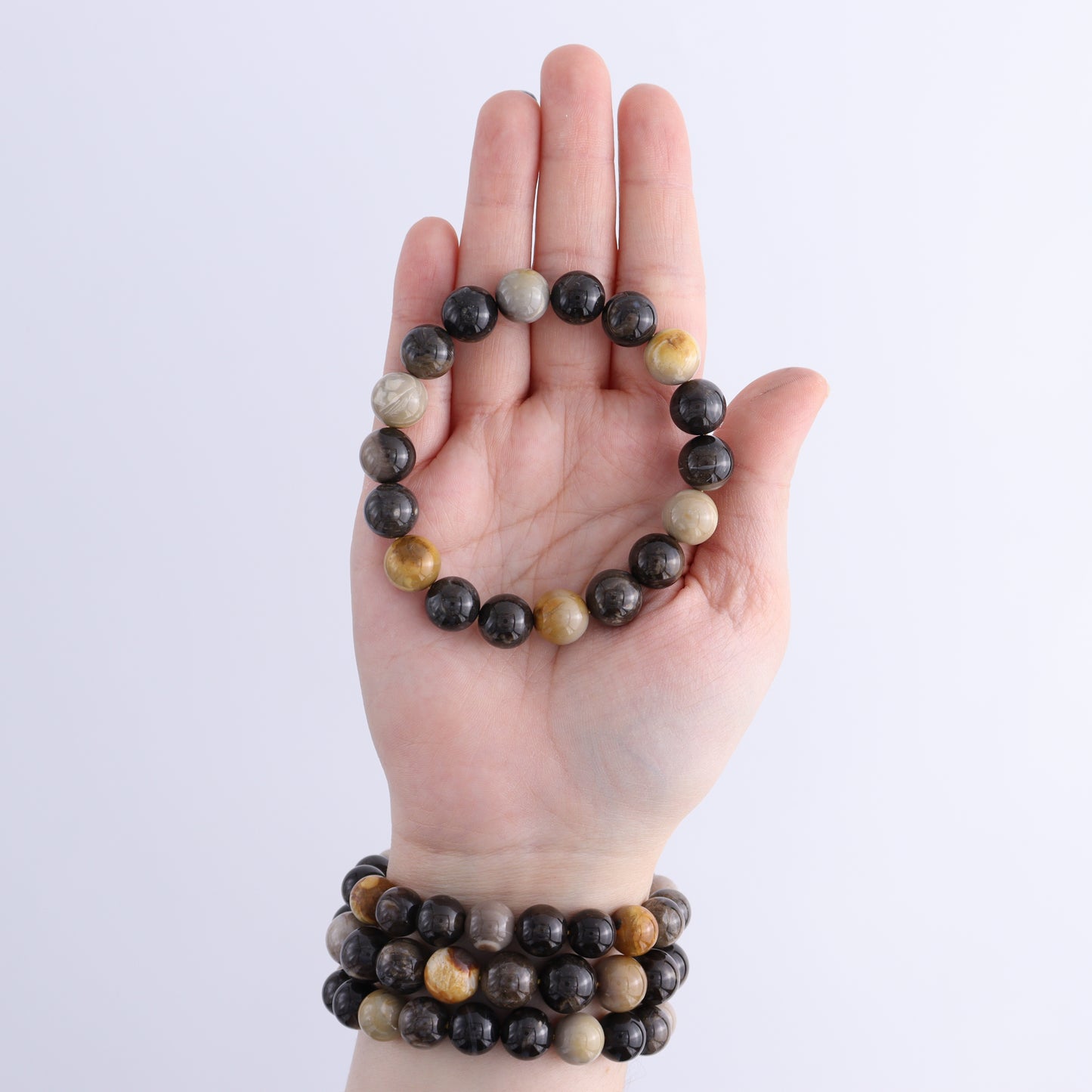 Petrified Wood Bracelet Set of 4