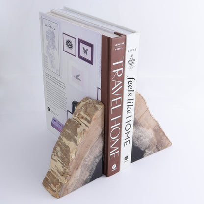 One Pair of Black Petrified Wood Bookends - Expert Wholesale and Supplier of Wholesale Crystals & Bulk Gemstones, ["Bookends","Indonesia","Petrified Wood"]