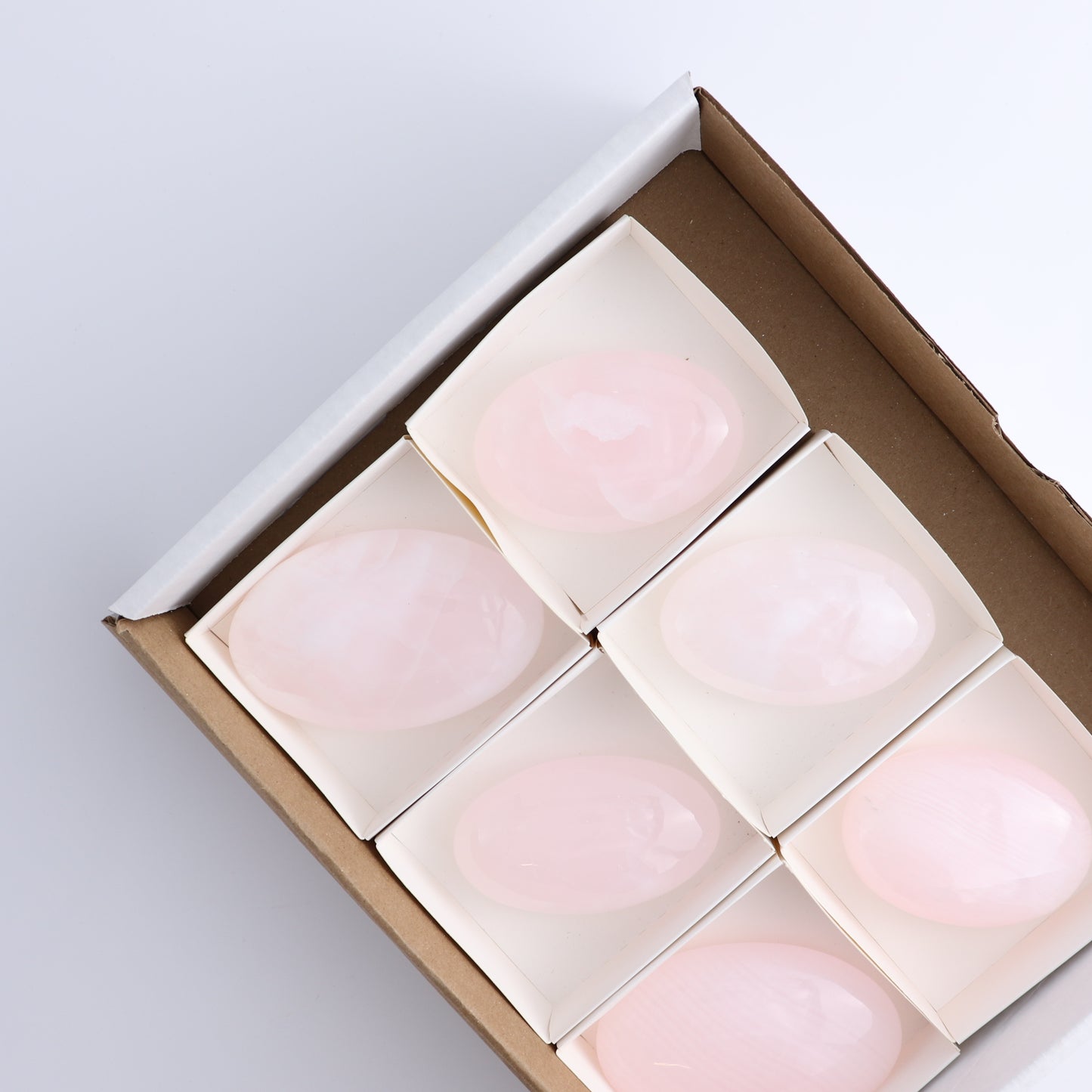 Pink Mangano Calcite Palm Stone Set of 6