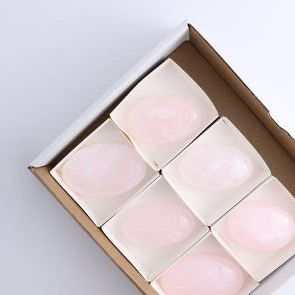 Pink Mangano Calcite Palm Stone Set of 6