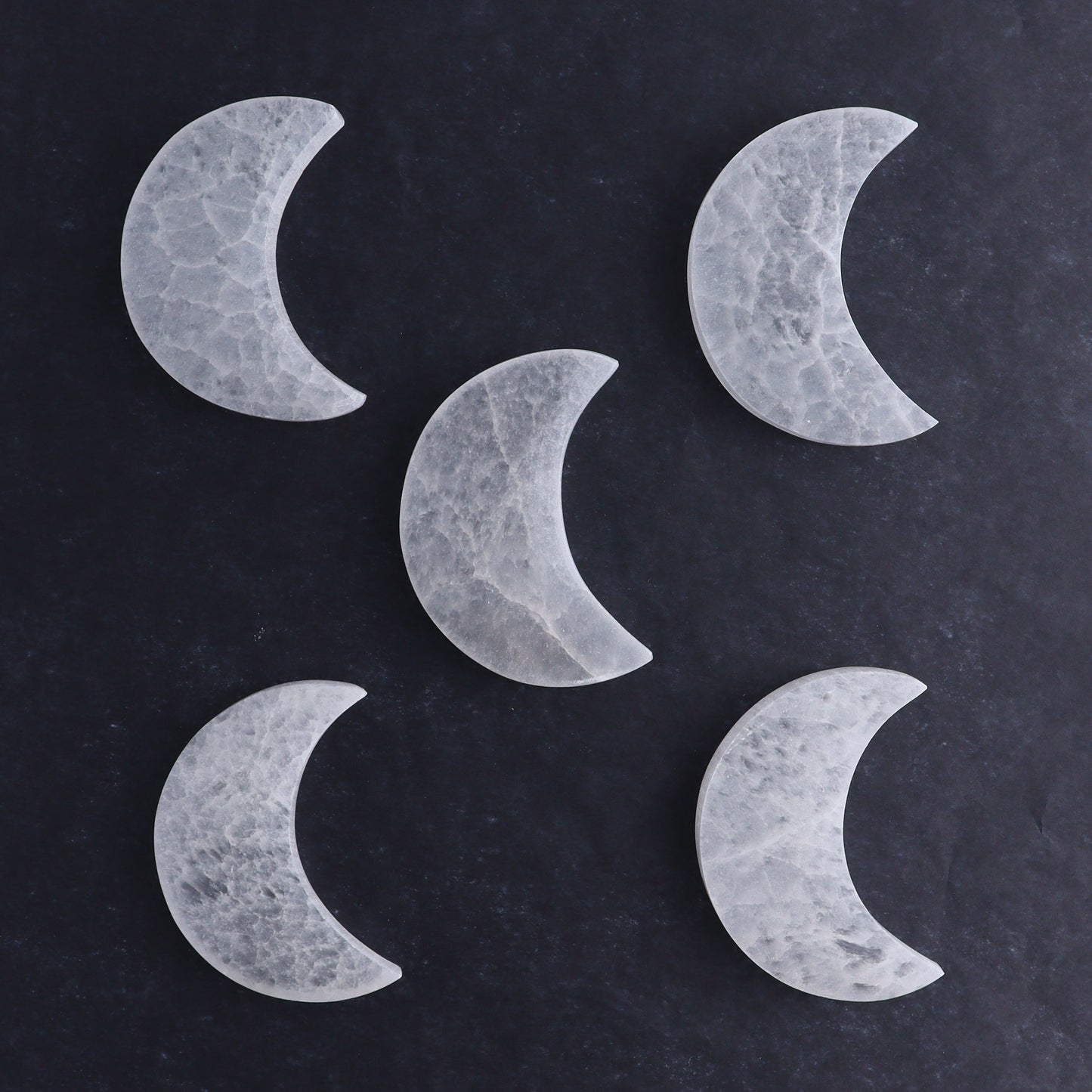 One Selenite (Satin Spar) Flat Moon - Expert Wholesale and Supplier of Wholesale Crystals & Bulk Gemstones, ["close_30","moons","Morocco","Selenite"]