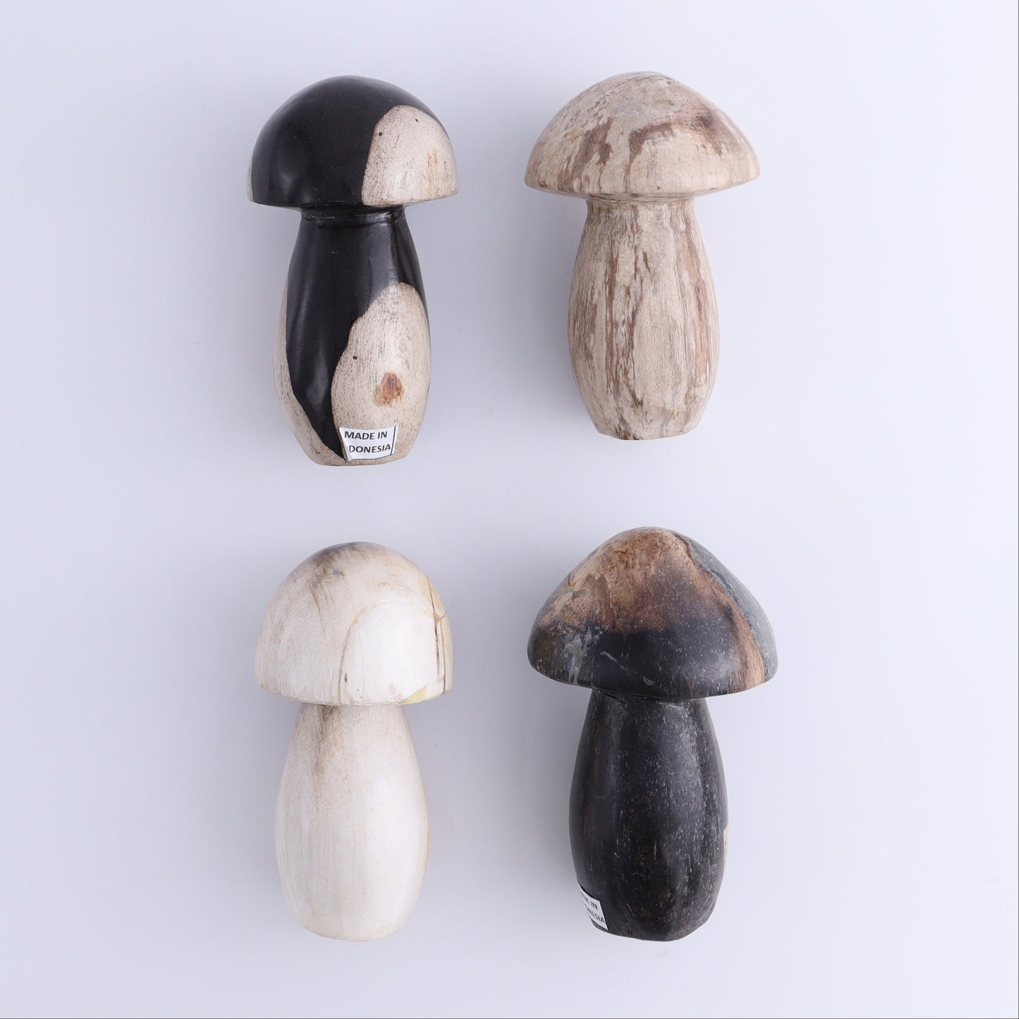 Petrified Wood Mushrooms Set of 4 - Expert Wholesale and Supplier of Wholesale Crystals & Bulk Gemstones, ["Indonesia","Mushrooms","Petrified Wood"]