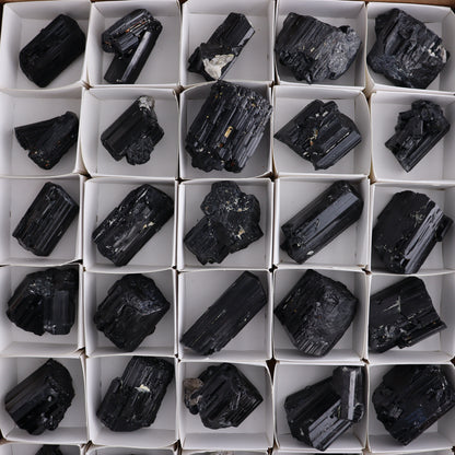 Black Tourmaline Roughs Set of 35 - Expert Wholesale and Supplier of Wholesale Crystals & Bulk Gemstones, ["Black Tourmaline","Madagascar","Rough","Tourmaline"]