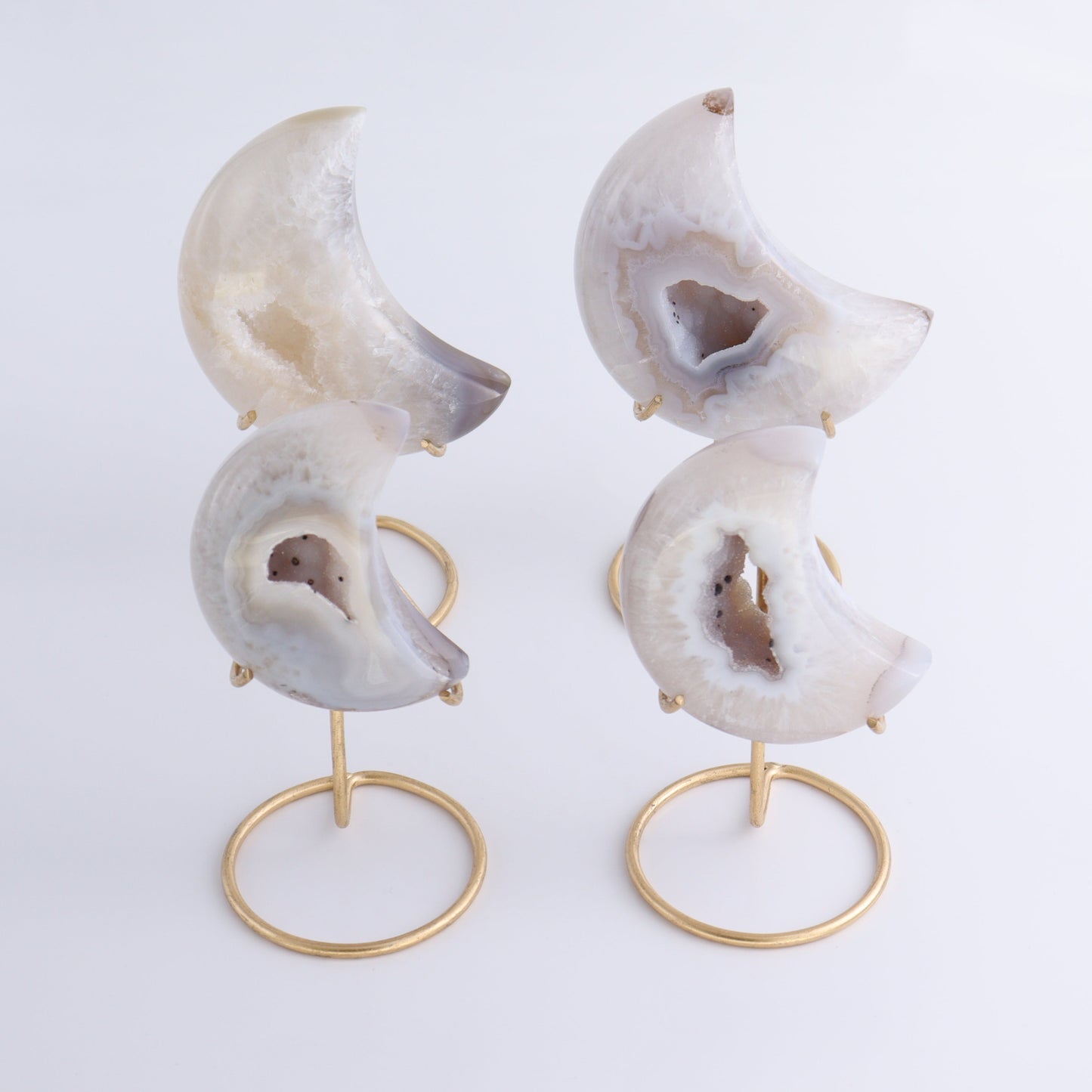 Agate Moons with Stand Set of 4 - Expert Wholesale and Supplier of Wholesale Crystals & Bulk Gemstones, ["Agate","Brazil","moons"]