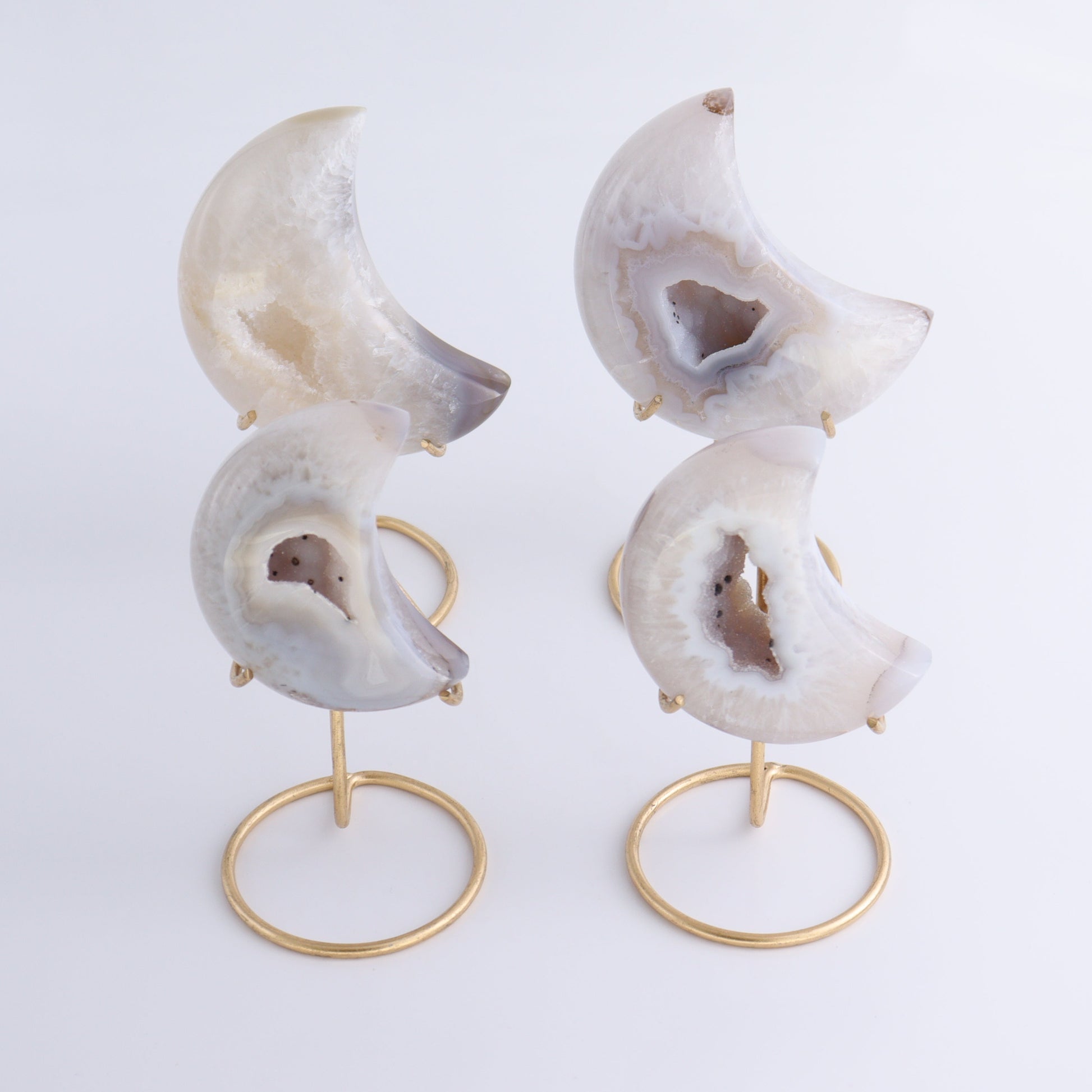 Agate Moons with Stand Set of 4 - Expert Wholesale and Supplier of Wholesale Crystals & Bulk Gemstones, ["Agate","Brazil","moons"]
