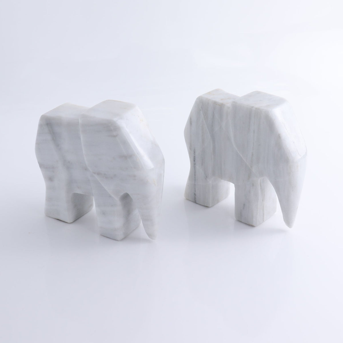One White Marble Elephant Statue