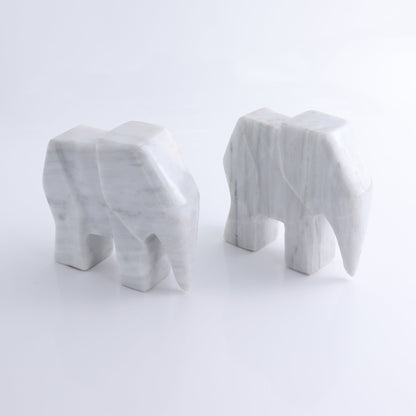 One White Marble Elephant Statue
