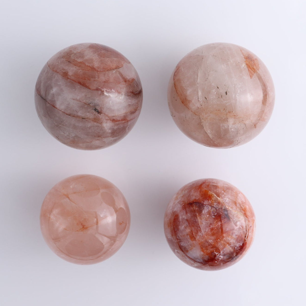 Fire Quartz Spheres Set of 4