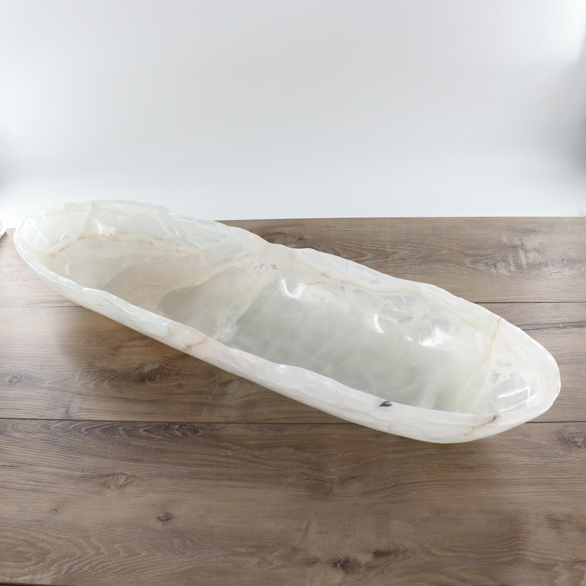 Mexican Onyx/Calcite Canoe Bowl 32"