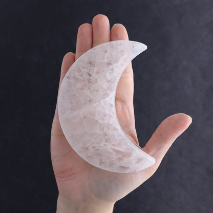 One Selenite (Satin Spar) Flat Moon - Expert Wholesale and Supplier of Wholesale Crystals & Bulk Gemstones, ["close_30","moons","Morocco","Selenite"]