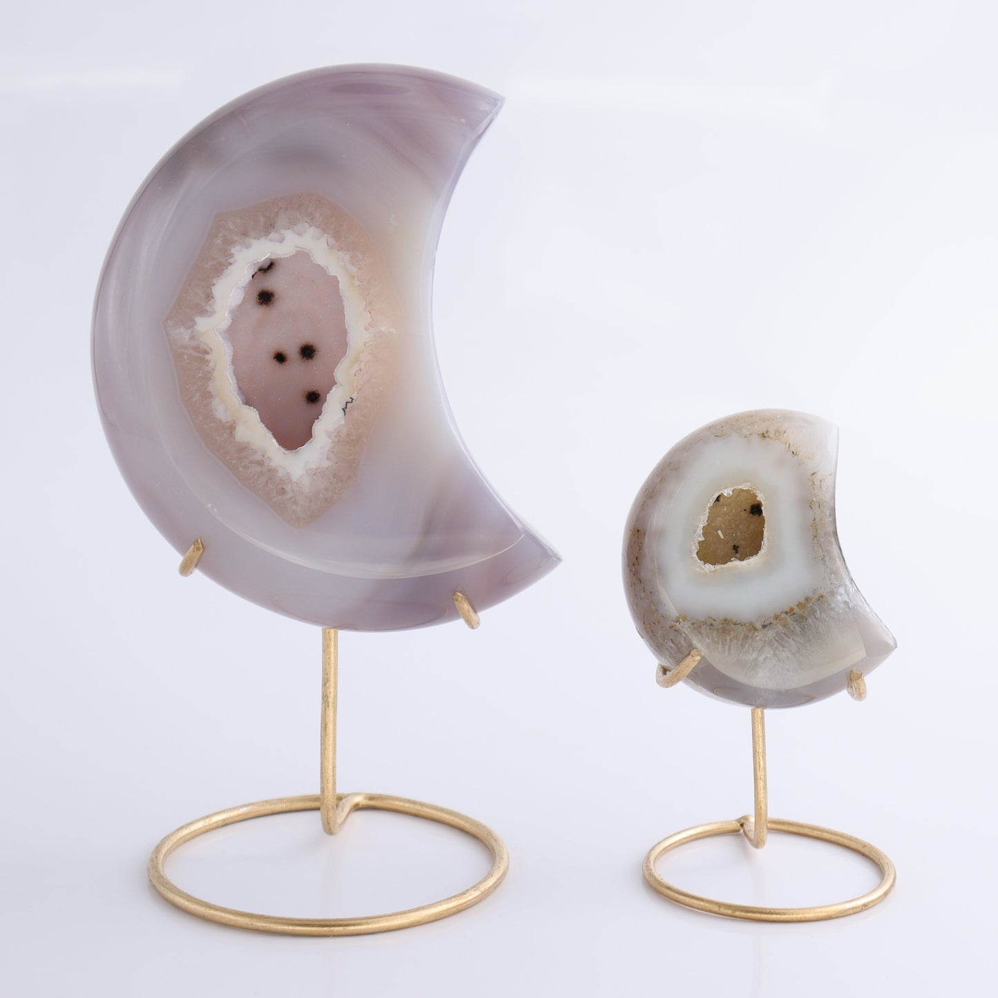 Agate Moons with Stand Set of 5 - Expert Wholesale and Supplier of Wholesale Crystals & Bulk Gemstones, ["Agate","Brazil","moons"]