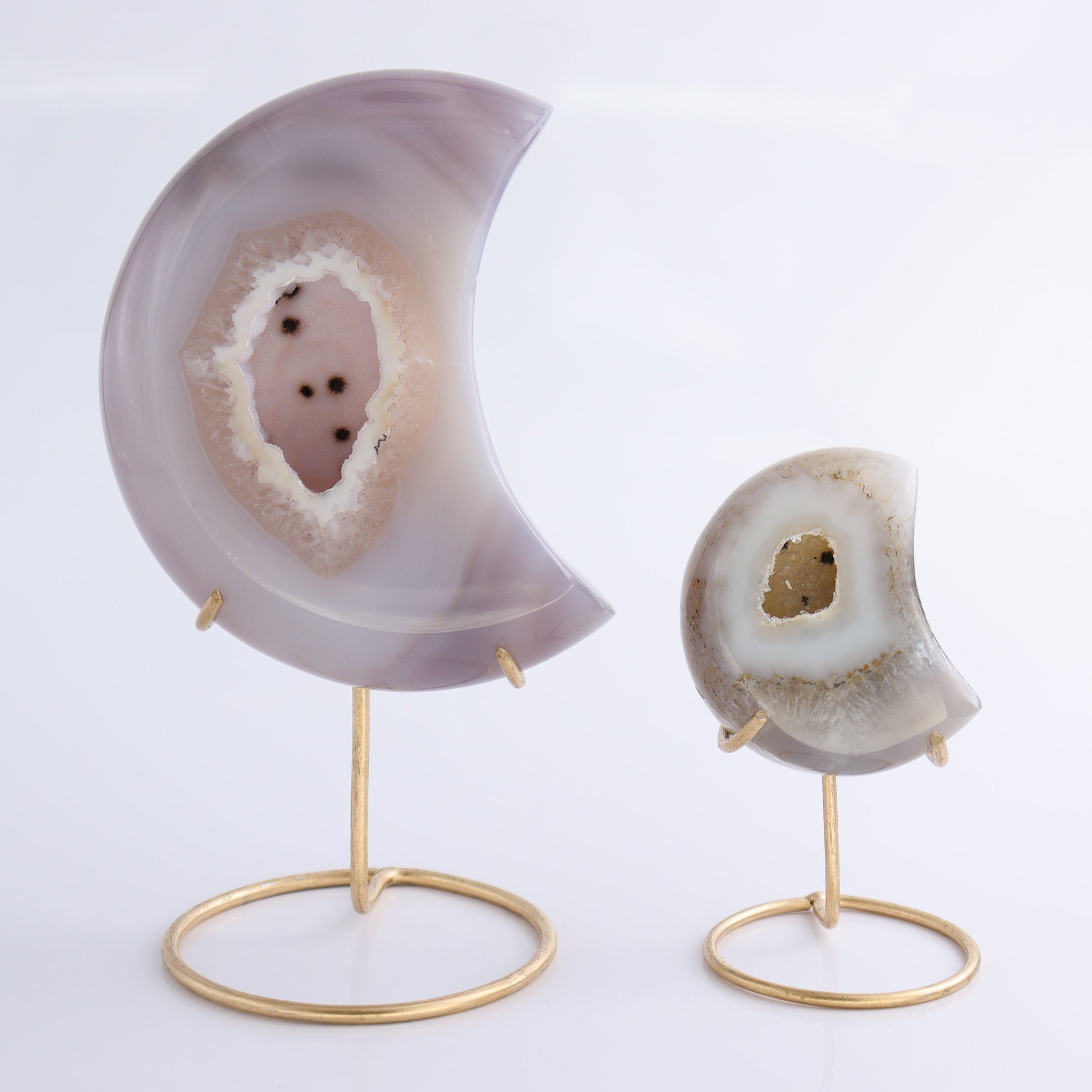 Agate Moons with Stand Set of 5 - Expert Wholesale and Supplier of Wholesale Crystals & Bulk Gemstones, ["Agate","Brazil","moons"]
