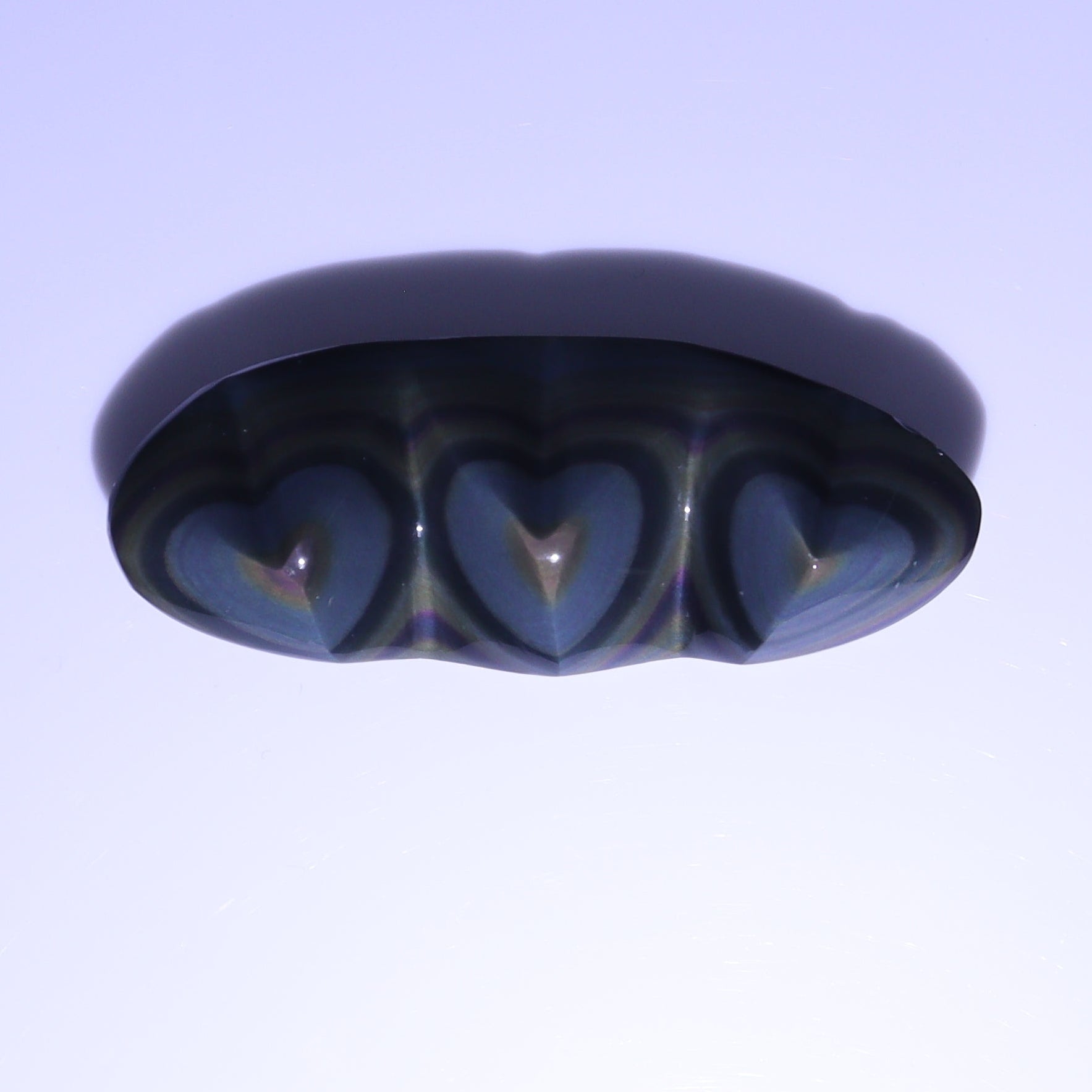 Rainbow Obsidian Heart Set of 2 - Expert Wholesale and Supplier of Wholesale Crystals & Bulk Gemstones, ["Hearts","Mexico","Obsidian","Rainbow Obsidian"]