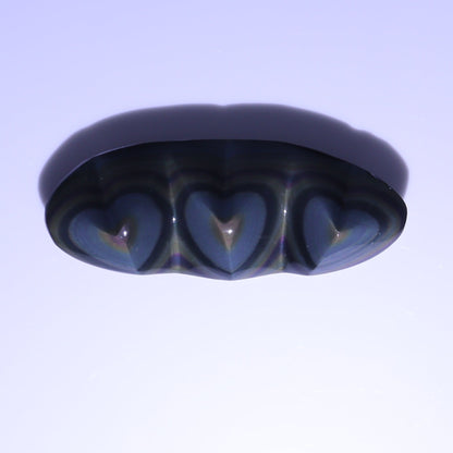 Rainbow Obsidian Heart Set of 2 - Expert Wholesale and Supplier of Wholesale Crystals & Bulk Gemstones, ["Hearts","Mexico","Obsidian","Rainbow Obsidian"]