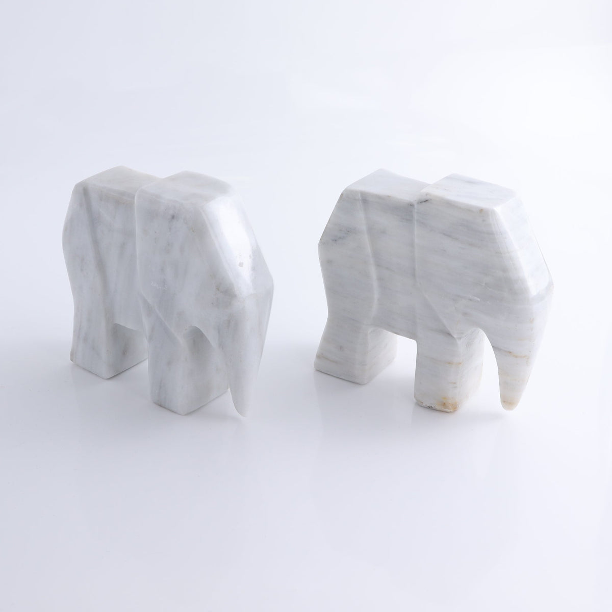 One White Marble Elephant Statue