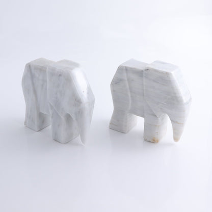 One White Marble Elephant Statue