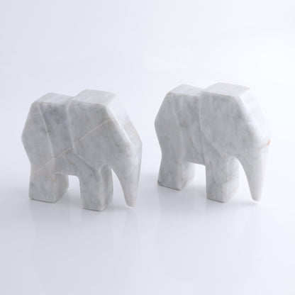 One White Marble Elephant Statue